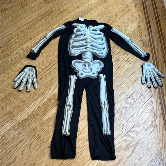 Rubie's Other - Rubie’s Glow in the Dark Skeleton Halloween Costume Jumpsuit with Gloves Size L